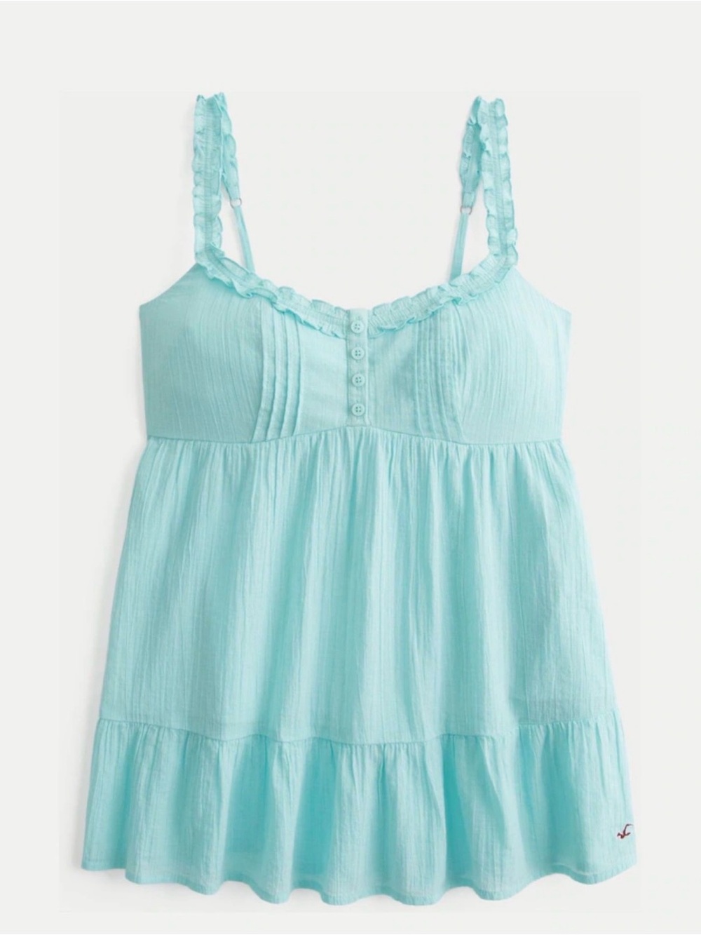 Hollister Turquoise ￼Icon Tunic Babydoll Top – Size Small